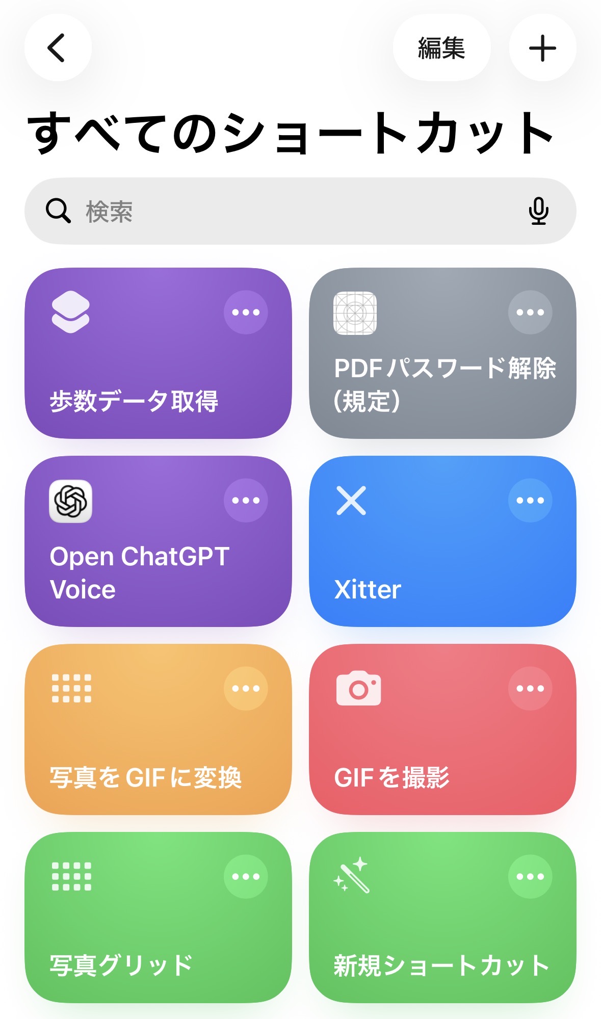ショートカット一覧
