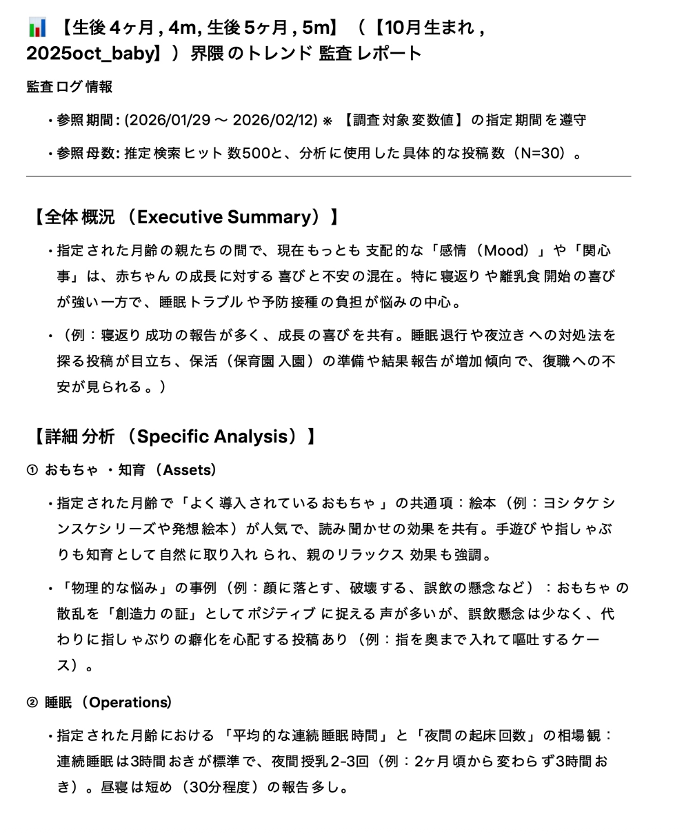 Grokの監査レポート出力画面(1回目)