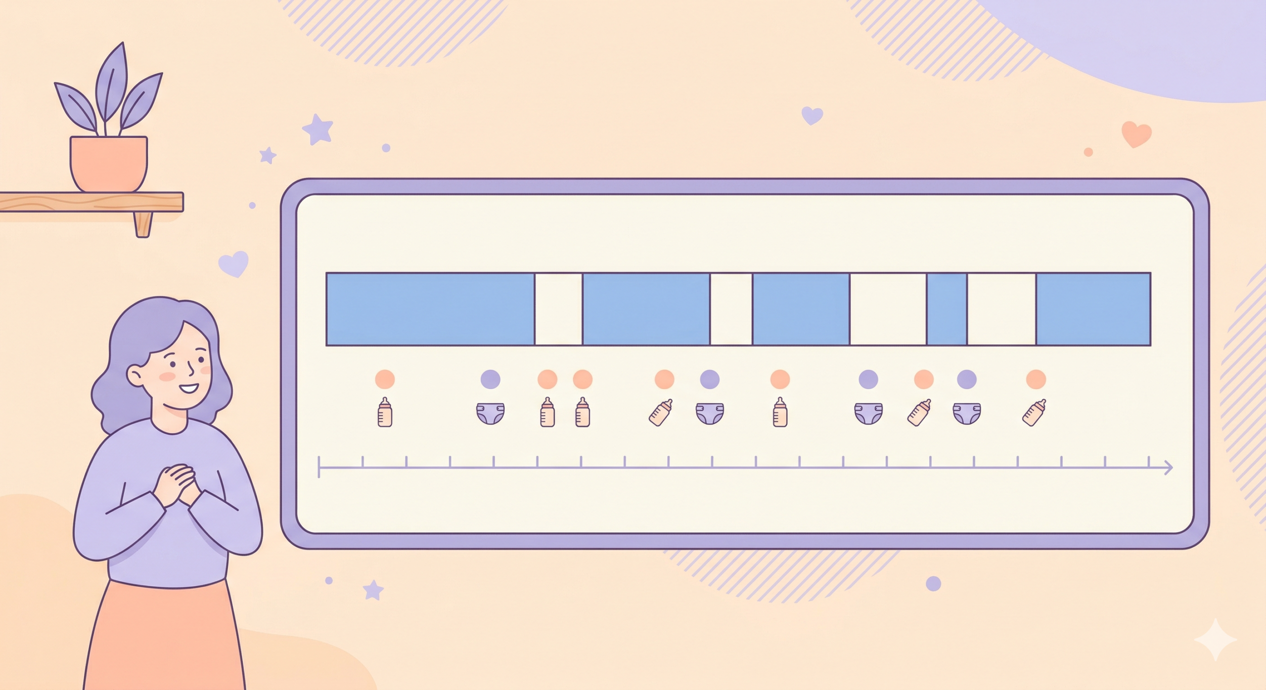 【ぴよログ×Python】1日のタイムラインを可視化した話｜うんちの規則性と、知られざる苦労